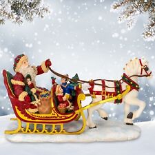 The San Francisco Music Box Company Santa with Children on Horse Sleigh Figurine picture