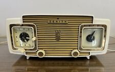 Vintage Art Deco Zenith Tube Radio Beige 1953 Model L622W Telechron Powers On B5 picture