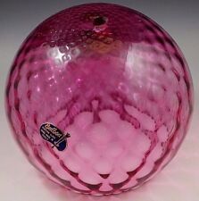 1940's MURANO GLASS ITALY QUILTED DIAMOND CRANBERRY GLASS GLOBE LAMP SHADE picture