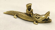 Dhokra Metal Handicraft Collectible Showpiece Figurine Of Crocodile-Monkey picture