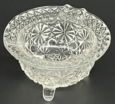 Vintage Ash Tray Clear Cut Crystal Glass Three Footed Pedestal Bowl picture