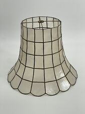 Vintage Capiz Shell Lamp Shade Scalloped Bottom Edge 12” Tall & 15”/8” Diameter picture