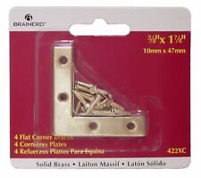 Solid Brass Flat Corner Braces - Set Of 4 - 3/8