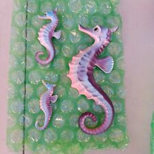 Vintage Ceramic Enesco Seahorse Family Wall Plaque Kitschy picture