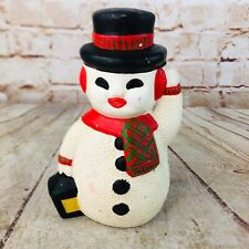 vtg ceramic christmas snowman hand made Christmas Decoration 7