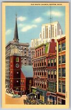 Boston, Massachusetts MA - View of Old South Church - Vintage Postcard - Posted picture