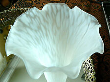 Superb Tiffany Style/Art Nouveau White Frosted Glass Lily Ruffle Lamp Shades 4 picture