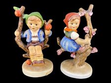 2 Hummel Goebel German Porcelain Figurines Apple Tree Boy & FULL BEE Girl picture