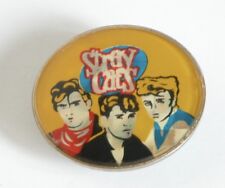 Extremely Rare Vtg STRAY CATS Rockabilly Band Hat Button Pin Made in England picture