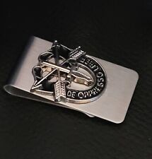 US ARMY SF Special Forces Silver Crest Badge Insignia MONEY CLIP picture