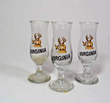 Vintage  (3) Virginia State Shot Glasses White Tail Deer picture
