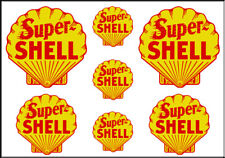 1 1/2 3/4 INCH SUPER SHELL GAS OIL WATERSLIDE DECALS STICKERS picture