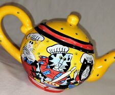 Catzilla Candace Reiter Yellow Chef Cats Ceramic Teapot 2002  picture
