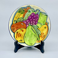 Talavera Fruit on White Mexican Folk Art Pottery Artist Signed 8