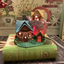 Small Miniature Lighted~FAIRY HOUSE~Detailed/Beautiful~Excellent Cond~FREE SHIP~ picture