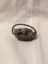 Antique Cold Painted Viennese Bronze Basket Of Kittens picture