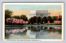 Washington DC-Lincoln Memorial From Across The Potomac, Vintage Postcard picture