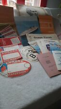 Cunard Line RMS Queen Elizabeth 1965 cruise 33 items, tags decals programmes... picture