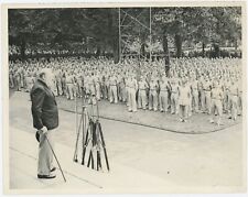 6 September 1943 press photo of Churchill addressing U.S. Naval and Army cadets picture