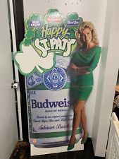 Vintage Budweiser Bud Light Bud Dry St Patrick’s Day Babe Cardboard Standup 1991 picture