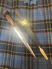 Highland Dirk, Walnut Handle, Brass Fittings, Vintage Blade. picture