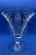 VTG Heisey Lariat Etched Orchid Fan Footed Vase picture