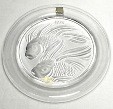 LALIQUE ~ Quality Solid Crystal 1975 ANNUAL PLATE (Duo De Poisson) ~ France picture