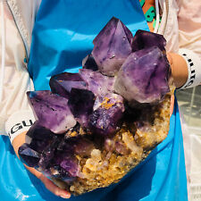 8.97LB Natural Amethyst quartz cluster crystal specimen mineral point Healing picture
