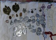 Vintage Group Lot Of Religious Medals & Crucifix Catholic picture