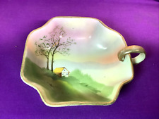 ANTIQUE HAND PAINTED NIPPON FINGER LOOP HEXAGON BOWL MORIAGE JAPAN    X25 picture