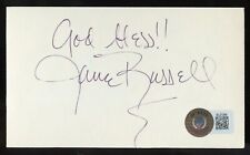 Jane Russell d2011 signed autograph 3x5 card Actress Hollywood Sex Symbol BAS picture
