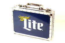Vintage Miller Lite Poker Set Aluminum Case Poker Chips, Playing Cards Dice picture