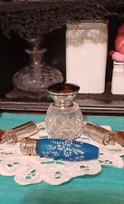 Darling Antique Glass Sterling Silver Hallmarks Faux Tortoise Perfume Bottle picture