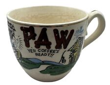 Vintage Mustache Mug Cup “Paw Yer Coffee’s Ready” Made in Japan Coffee Tea picture