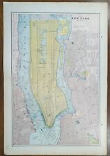 Vintage 1894 NEW YORK CITY NY Map 14