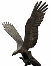 Eagle Statue Bronze Vintage The Great American Eagle Figure Wooden Stand 12x8