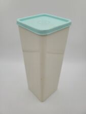 Vintage Tupperware Cracker Container White 1697-8 with 1696-6 MCM Blue Lid picture