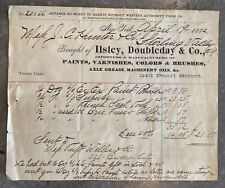 1882 New York Ilsley Doubleday & Company Billhead Paints Varnish Axle Grease + picture