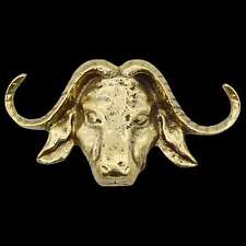 Cape Buffalo Africa Solid Brass Vintage Belt Buckle picture