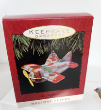 HALLMARK TIN AIRPLANE ORNAMENT WITH BOX HOLIDAY FLIERS picture
