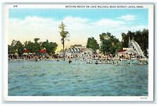 c1940 Bathing Beach Lake Melissa Exterior View Detroit Lakes Minnesota Postcard picture