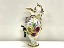 Antique 1800s Spode Floral & Bird Encrusted Miniature Ewer Jug Pitcher #4650 picture
