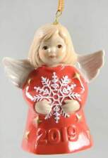 Goebel Angel Bell Ornament Angel With Snowflake-Cherry Red - With Box 11629482 picture