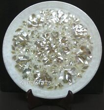 12 Inches Round Marble Giftable Plate MOP Inlay Work Decorative Plate for Office picture