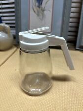 Vintage 1970s Glass Syrup Dispenser Jar Cream Color Federal Housewares picture