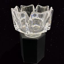 Orrefors Crystal Crown Bowl Signed Lars Hellsten Sweden Art Glass Rose Bowl picture