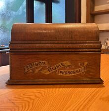 Original, Antique Thomas Edison Home Phonograph in Oak Box picture