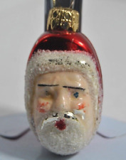 Antique Vintage Santa Claus Head Face Glass W Germany Figural Christmas Ornament picture