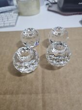 Swarovski Set Of 4 Crystal Faceted Global / Ball Taper Candle Holder picture