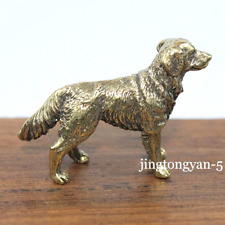 Brass Golden Retriever Figurine Dog Statue Home Decoration Animal Figurines Toys picture